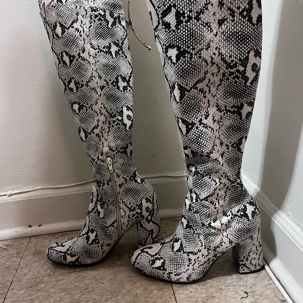 UNISA Snake Knee High Boots